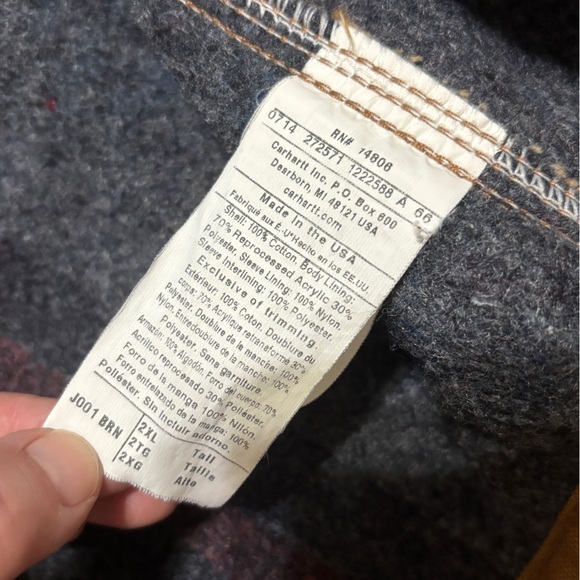 Carhartt Brown Blanket Lined Jacket 2XL Tall - Picture 9 of 15